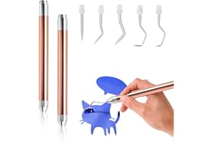 Suitedget B-0141 5 Pièces Kit Echenillage Weeding Pen Silhouette Cameo 4 Outils de Désherbage Vinyle Avec lumière Tête de Crochet Remplaçable