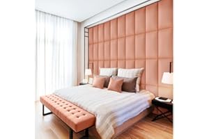 TRANS - PAL Upholstered Velvet Accent Wall Panels, Pack of 1/2/4, 60 x 30 cm, Easy Install, Wall-Mounted Headboards, Anti-Collision Padding for Kids' Rooms (4, pink)