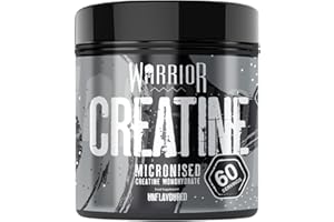 Warrior Creatine Monohydrate Powder 300g | Pure Micronised Creatine Powder | 60 Servings | Easy Dissolve, Unflavoured, Vegan | For Men & Women – Pre & Post Workout Strength & Recovery