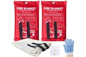 LEBERNA Fire Blanket For Home XXL- 79 x 79 Fire Blankets Emergency For People Fire Retardant Blanket Fire Shelter Large Suppression Fiberglass Kitchen Home Restaurant House Fire Proof Survival Safety Reusable