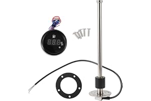 Hihaha Fuel Sending Unit and Gauge Kit Boat Fuel Sending Unit Marine Fuel Sender Unit Metal 280mm 11.02" Length 1 Set Silver Tone Black 0-190 Ohm
