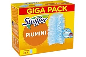 Swiffer Piumini Catturapolvere, 57 Piumini Duster, Cattura e Intrappola Polvere e Sporco, Raggiunge I Punti Più Difficili Della Casa, Ottimo Per I Peli Di Animali, Maxi Formato