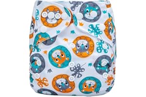 Kolo – Set di Pannolini lavabili riutilizzabili per bambini e neonati: 1 Pannolino regolabile + 1 inserto assorbente di bambù. Unisex Taglia regolabile 100% Ecologici