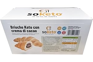 SOKETO Keto Cornetto au Cacao Brioche Keto (2 × 65gr) avec seulement 4g de Glucides SANS sucre - Pour les personnes âgées, les adultes et les enfants