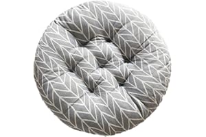 DOTBUY-SHOP Cojines Sillas Jardin Pack 1 Cojines Redondos Cojines de Asiento para Sillas de Terraza Cocina Patio Balcón Salón, para Decoración Interior o Exterior (45x45cm,Flecha Gris)