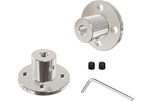 FOCMKEAS 6.35mm(0.25 in) Flange Shaft Coupling, Rigid Coupling Motors Guide Support Coupler, High Hardness Connector Flanged Mount for DIY RC Model Motors Coupler with Set Screws & Wrench