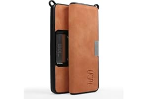 TUDIA Cover da Viaggio in Pelle Compatibile con KardiaMobile 6L, Chiusura Magnetica in Pelle Resistente con Portachiavi Custodia Protettiva da Trasporto Leggera e Sottile per tutto il Corpo (Pesca)