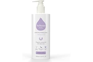 Kokoso - Baby Hair & Body Wash, Unfragranced - Natural Coconut Oil & Aloe Vera - Suitable for Sensitive & Eczema Prone Skin - 98% Naturally Derived, Safe from Birth - 200ml