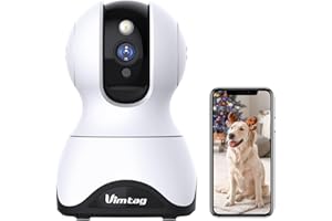 Vimtag Indoor Pet Camera, 2.5K HD Dog Cameras with App, 360° Pan/Tilt, Two-Way Talk, Motion Tracking, Night Vision, Cloud/Local Recording, Cameras House Security for Pets and Kids