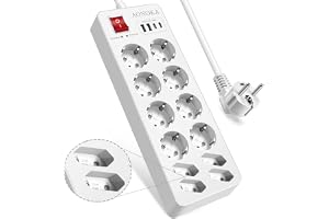 Grenuttag överspänningsskydd,12-vägs Grenuttag USB C,Grenkontakt 12 Uttag