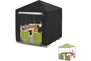 Rilime Outdoor playhouse cover, 420D Waterproof playhouse covers keeps the kids playhouse dry and clean Double stitched seam, All-Weather protector ( Heavy duty oxford fabric ) (125x125x147cm)