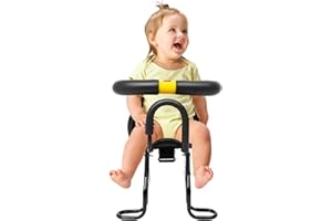 MEELRYD Siège avant pour siège de vélo enfant, siège enfant avec guidon, siège enfant monté à l'avant, siège de vélo pour enfants de 8 mois à 6 ans avec tous les VTT adultes, jusqu'à 100 kg