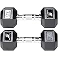 Amazon Brand - Symactive Rubber Coated Hex Fixed Dumbbells