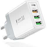 Caricatore USB C, caricabatterie rapido Acezeek 35W, alimentatore USB C a 4 porte (PD20W/QC3.0/3.1A*2) compatibile con iPhone