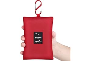 Siegvoll Couverture Pique Nique à Poche 210 x 200 cm Tapis de Plage Portable Ultra Légère Couverture de Plage avec Mousqueton pour Voyage Plage, Parc, Camping, Randonnée (Noir)