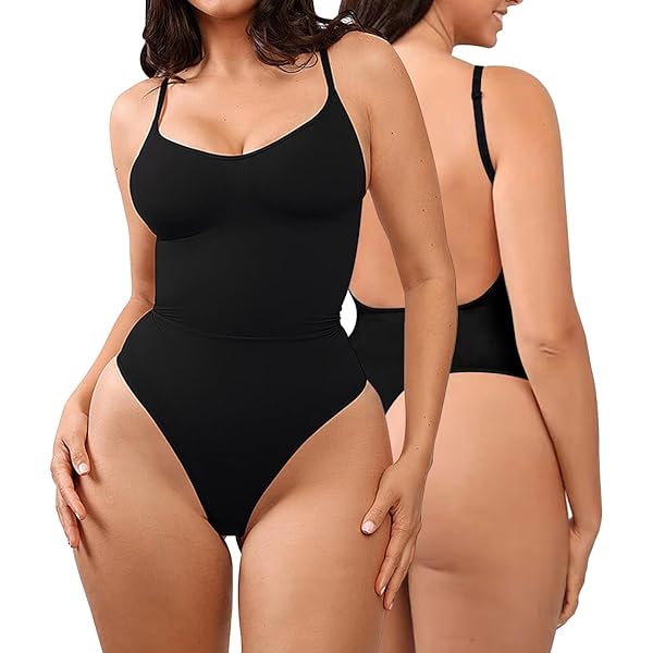 Body Gainant Femme Dos Nu Col En V - Nylon - Pour Mariée, Tenue Moulante - Ventre Plat, Sans Couture