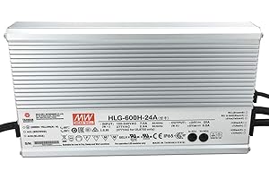 MEANWELL Sconosciuto HLG-600H-24A: MEAN WELL Alimentatore LED 600 W, 24 V, IP65, tensione e corrente regolabili 24 V 600 W