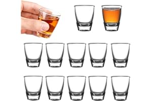 Huamirra 12 PCS Vasos De Chupito, Vaso de Vino en Forma de Huevo, Vaso de Vidrio Templado, con Base Gruesa, Copas de Cristal en Forma de Huevo para Fiestas, Para Fiesta, Club, Bar, Beber