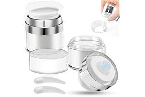LOOHAOC Airless Pump Dispensador Crema,2 pcs 30ML Vacío Botes Rellenables Botella de Vacío de Tarro de Crema,Botella de Crema de Viaje Recargable, Recipiente Cosmético Portátil para Crema para Viajes en Casa