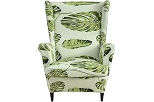 CHNSHOME Copripoltrona 1 posto con orecchie elasticizzato 2 pezzi copripoltrona Fodere per poltrone a orecchioni Coprisedile per poltrona