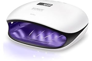 SUNUV Lámpara Led Uñas UV Secador de Uñas SUN4 para Gel Manicura Shellac con 4 Temporizadores, Pantalla LCD, Sensor y Secado de Doble Velocidad de Nivel Salón