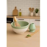 Premium Japon Matcha Seti, 4 Par&ccedil;a, Seramik Kase, Bambu &Ccedil;ırpıcı, Chasen Standı, Bambu Kaşık