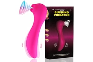 TORYO Vibradorador Mujer Juguetes Eróticos para Pareja Sexuales pro Succionador de Clítoris Femenino 5x16 modos Juguetes Sexuales Consoladores.. para Mujer con vibración Carga USB magnética (Rojo-LT9)