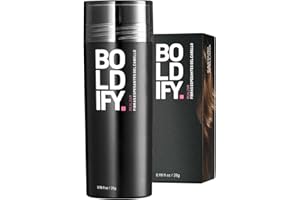 BOLDIFY - Fibras capilares, ocultan completamente la pérdida del cabello, 100% fibras de algodón no detectables, bote gigante de 28 g, engrosamiento instantáneo del cabello (Castaño avellana)