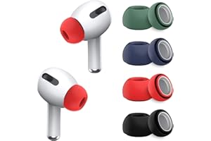 WUZUN 4 paia di Auricolari per Airpods Pro con Foro per la Riduzione del Rumore, Silicone Morbido Antiscivolo per Apple Auricolari di Ricambio Adatti alla Custodia di Ricarica (Nero/Blu/Rosso/Verde)