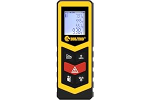 Laser Measure, BOLTHO Laser Distance Meter Laser Measuring Tool Digital Laser Distance Meters with Backlight LCD Display, Measure Distance, Area and Volume, Pythagorean Mode 40M/131Ft