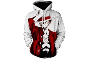 OLIPHEE Sweats à Capuche Homme à 3D Anime Sweat à Cosplay Costume Hoodies Manches Longues Veste Shirt