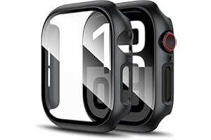 LK [2 sztuki etui ochronne] Folia ochronna na wyświetlacz do Apple Watch Series 10, 42 mm, twardość 9H, przezroczysta HD, pełna ochrona, odporna na zarysowania, twarda osłona z poliwęglanu do iWatch