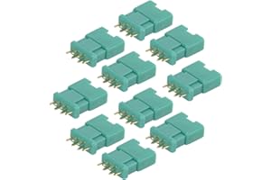 WALFRONT 10 Pares de Enchufe Multiplex de Enchufe Hexagonal Verde MPX 6 Enchufes de Conector de Clavija Enchufe con Revestimiento Completo para Batería RC Quadcopter