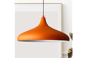 bamyum Champion Lámpara de Cocina, Lámpara Techo Colgante Vintage, Lámpara de Techo con Pantallas de 35 cm y Lámpara de Isla de Cocina de Metal de Lámparas de Techo Naranja