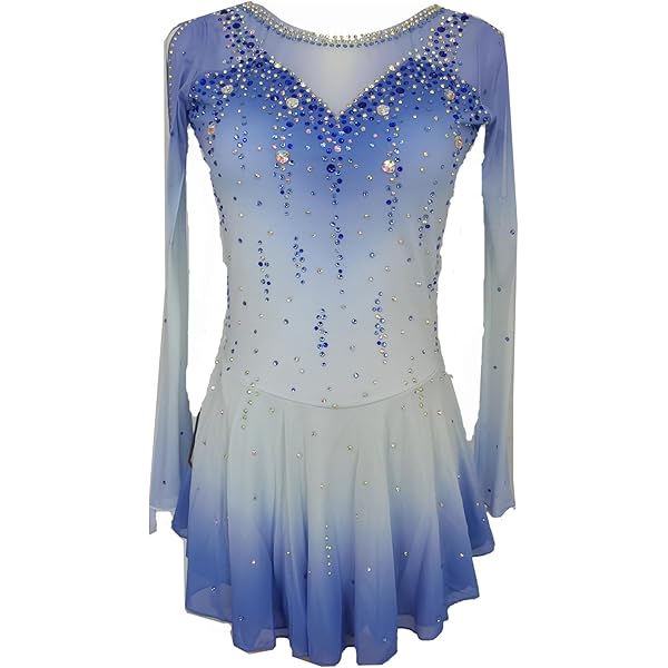 LIUHUO Meisjes Ice Kunstschaatsen Jurk Stretch Mesh Diamond Haak Mouwen Vier Kleuren, roze, S