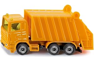 siku 0811, sopbil, metall,plast, orange, leksaksbil för barn, fällbar sopbehållare