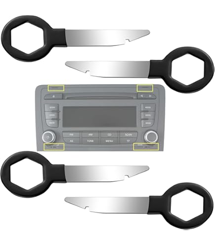 Clés De Démontage Radio Auto Universelles ISO - Lot De 2, Espacement 3.4cm, Compatible Vauxhall, Ford, Philips, Etc.