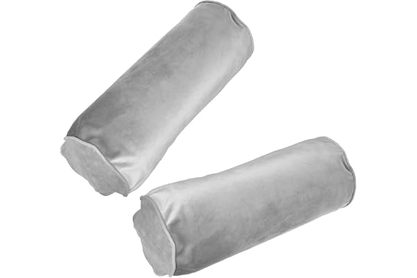 Levemolo 2 St Cylinder Kuddfodral Avtagbart Nackkuddfodral med Dolt Dragkedja Tvättbar Rund Kuddöverdrag för Soffa Spa Massage och Resa