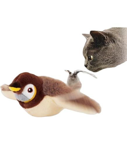 Mapille Juguete Para Gatos Pajaro Volador Con Hierba Gatera, Control Remoto, Juguete Interactivo Para Gatos Catnip, Juguetes De Felpa Para Gato, Recargable Juguetes Para Gato En Movimiento