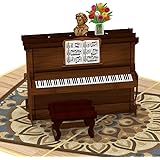papercrush® Biglietto popup per pianoforte – biglietto di auguri 3D con piano per pianoforte o pianista, biglietto di auguri 