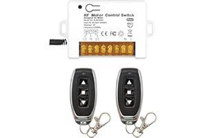 DieseRC Interrupteur de Télécommande de Volet Roulant sans Fil Contrôleur de Récepteur Relais CA 90V 250V 3A avec 2 émetteurs Moteur de Commande Radio avancer et reculer