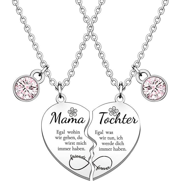 Ralukiia Moeder en dochter kettingen set voor 2/3/4, paardenbloem charme ketting voor moeder tot dochter Moederdag terug naar school sieraden, Small, Roestvrij staal, Geen edelsteen