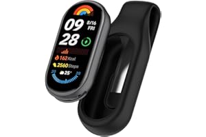 MYAYD Universal Clip Holder Compatible with Xiaomi Mi Band 10/9/8, Flexible Silicone Cover Shell Shockproof Scratch-Proof Protector Case Smartwatch Accessories, Silicone Storage Hook (Black)