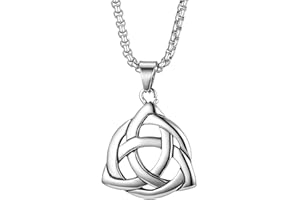 Cupimatch Uomo Collana Catena Acciaio Inossidabile Pendente Ciondolo Nodo Celtico celtica Irlanda Argento