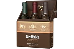‎GLENFIDDICH Glenfiddich Single Malt Scotch Whisky Probierset (3 x 20cl) - 12 Jahre, 15 Jahre und 18 Jahre mit Geschenkverpackung - ein Geschenk zum Genießen