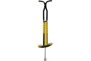 Relaxdays Bâton Sauteur Robuste, pogo-Stick pour Enfant pesant jusqu'à 60 kg, pour se dépenser en extérieur, Jaune