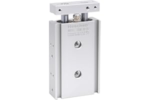 Heschen CXSM 20-25 - Doppio cilindro pneumatico in alluminio, guida pneumatica a doppia asta, alesaggio 20 mm, corsa 25 mm, doppia azione
