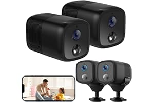 UCOCARE Mini Camara Espia WiFi 2 Piezas, Camara Vigilancia WiFi Interior Bateria 5200mAh, 1080P Mini Camara, Detección Movimiento Humano PIR, 160° Visión, 10m Visión Nocturna, Soporte Alexa, SD/Nube