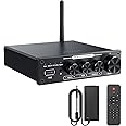 PROZOR Audio Bluetooth Amplifier with BT 5.0 Optical Coaxial RCA USB Input 192khz/24Bit HiFi Stereo Amp with Bass Treble Control IR Remote 2.0 Channel Power Amplifier 100W X 2 for Passive Speaker