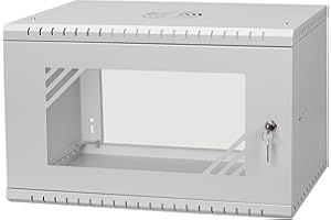 Stalflex Server Rack Data Cabinet 19 inch 6U 450mm - Heavy Duty Steel - Network Equipment Rack & Cabinet - Server Cabinet compatible with Rack Shelf and Rack Rails - Hard Glass Door